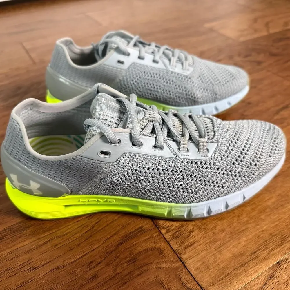 Under Armour HOVR Sonic Bluetooth running Shoe Womens Size 9.5 Grey Neon 3021588
